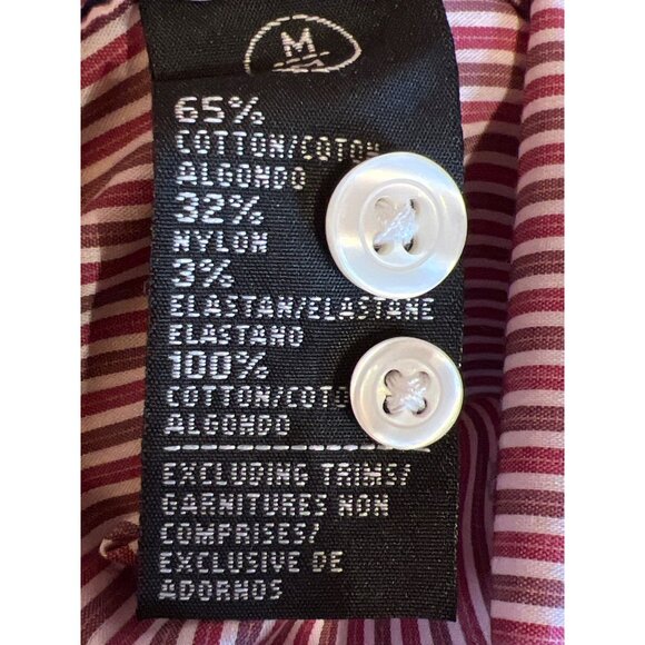 Buffalo David Bitton Mens Red & White Striped Slim Stretch Long Sleeve Shirt Siz - Picture 12 of 12